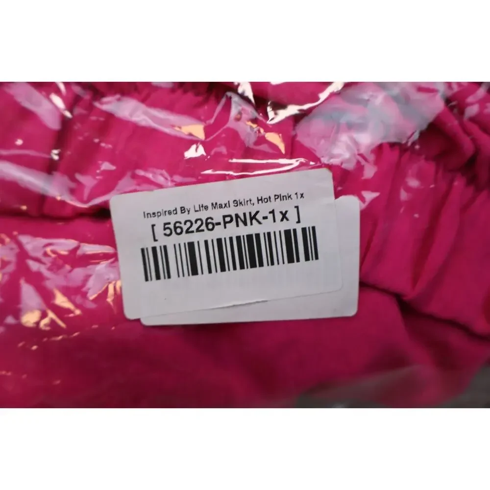NEW Spin USA Hot Pink Inspired By Life Tiered High Waist Maxi Skirt Size 1X